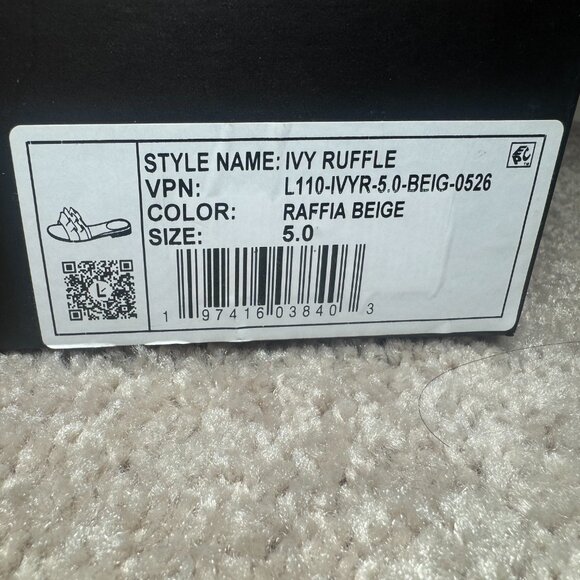 Larroude Ivy Ruffle Raffia Slide Sandal - Picture 6 of 6